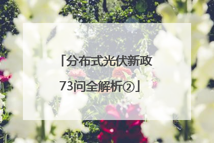 分布式光伏新政73问全解析②