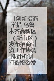 创新招商举措 乌鲁木齐高新区（新市区）发布招商引资工作协调推进机制 打造投资发展新高地