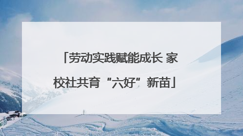 劳动实践赋能成长 家校社共育“六好”新苗