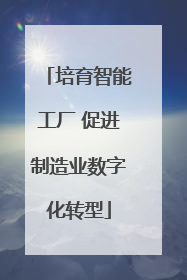 培育智能工厂 促进制造业数字化转型
