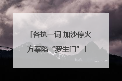 各执一词 加沙停火方案陷“罗生门”