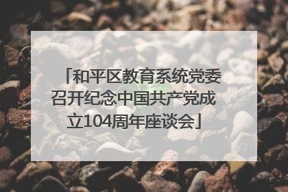 和平区教育系统党委召开纪念中国共产党成立104周年座谈会