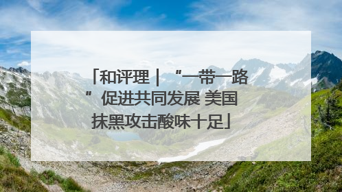 和评理｜“一带一路”促进共同发展 美国抹黑攻击酸味十足