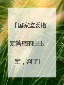 国家监委指定管辖的田玉军，判了