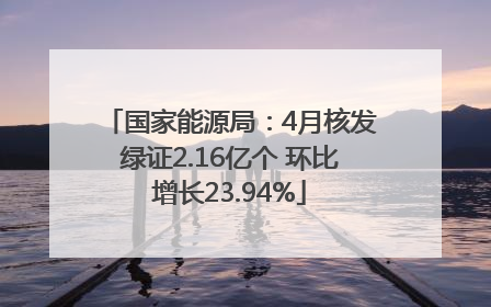 国家能源局：4月核发绿证2.16亿个 环比增长23.94%