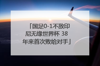 国足0-1不敌印尼无缘世界杯 38年来首次败给对手