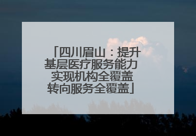 四川眉山：提升基层医疗服务能力 实现机构全覆盖转向服务全覆盖