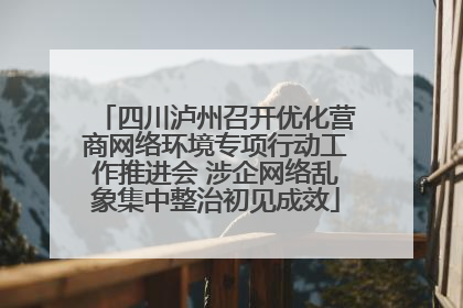 四川泸州召开优化营商网络环境专项行动工作推进会 涉企网络乱象集中整治初见成效