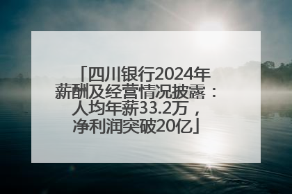 四川银行2024年薪酬及经营情况披露：人均年薪33.2万，净利润突破20亿