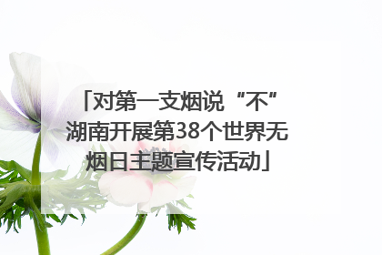 对第一支烟说“不” 湖南开展第38个世界无烟日主题宣传活动