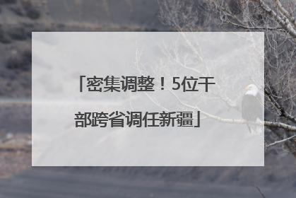 密集调整！5位干部跨省调任新疆
