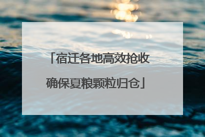 宿迁各地高效抢收 确保夏粮颗粒归仓