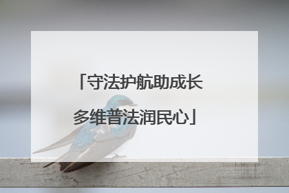 守法护航助成长 多维普法润民心