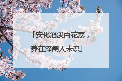 安化滔溪百花寨，养在深闺人未识
