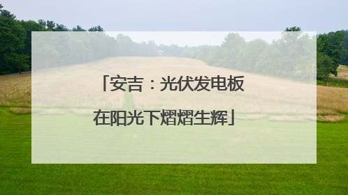 安吉：光伏发电板在阳光下熠熠生辉