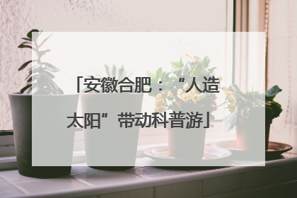安徽合肥：“人造太阳”带动科普游