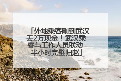 外地乘客刚到武汉丢2万现金！武汉乘客与工作人员联动 半小时完璧归赵