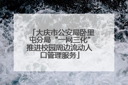 大庆市公安局卧里屯分局“一网三化”推进校园周边流动人口管理服务