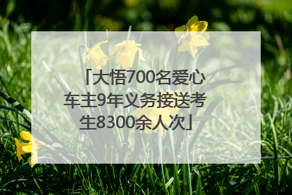 大悟700名爱心车主9年义务接送考生8300余人次