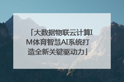 大数据物联云计算IM体育智慧AI系统打造全新关键驱动力