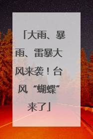 大雨、暴雨、雷暴大风来袭！台风“蝴蝶”来了