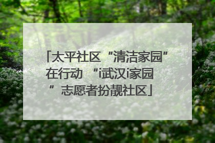 太平社区“清洁家园”在行动 “i武汉i家园”志愿者扮靓社区