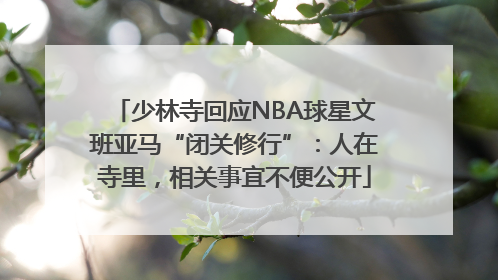 少林寺回应NBA球星文班亚马“闭关修行”：人在寺里，相关事宜不便公开