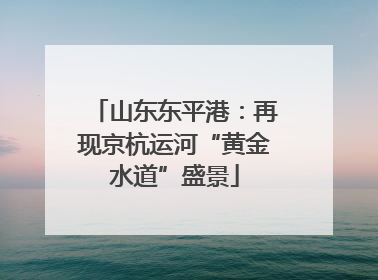 山东东平港：再现京杭运河“黄金水道”盛景