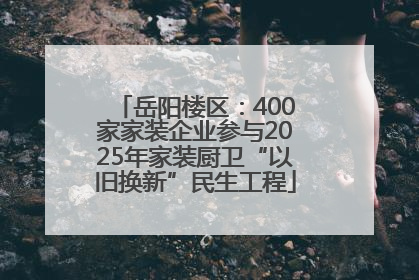 岳阳楼区：400家家装企业参与2025年家装厨卫“以旧换新”民生工程