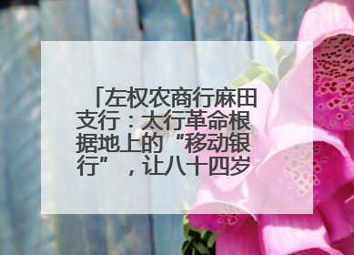 左权农商行麻田支行：太行革命根据地上的“移动银行”，让八十四岁老人笑开颜