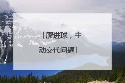 廖进球，主动交代问题