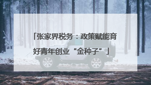 张家界税务：政策赋能育好青年创业“金种子”