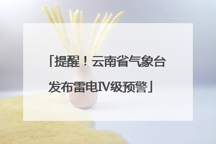提醒！云南省气象台发布雷电Ⅳ级预警