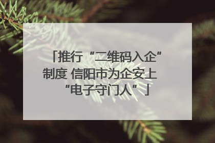 推行“二维码入企”制度 信阳市为企安上“电子守门人”