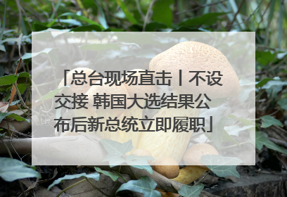 总台现场直击丨不设交接 韩国大选结果公布后新总统立即履职