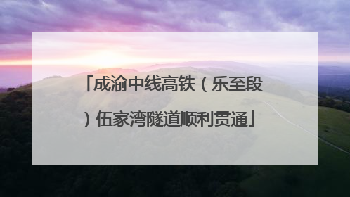 成渝中线高铁（乐至段）伍家湾隧道顺利贯通