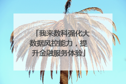 我来数科强化大数据风控能力，提升金融服务体验