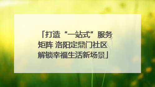 打造“一站式”服务矩阵 洛阳定鼎门社区解锁幸福生活新场景