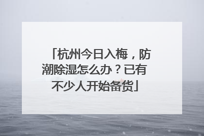 杭州今日入梅，防潮除湿怎么办？已有不少人开始备货