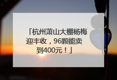 杭州萧山大棚杨梅迎丰收，96颗能卖到400元！
