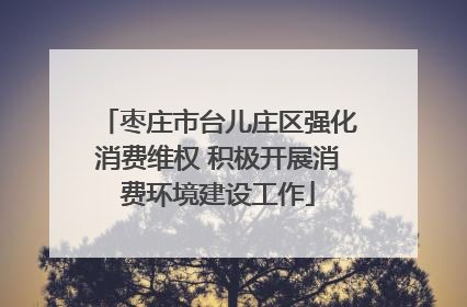 枣庄市台儿庄区强化消费维权 积极开展消费环境建设工作