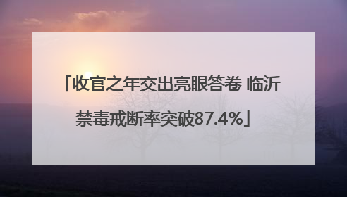 收官之年交出亮眼答卷 临沂禁毒戒断率突破87.4%