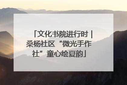 文化书院进行时｜桑杨社区“微光手作社”童心绘夏韵