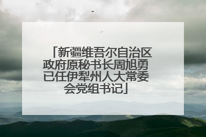 新疆维吾尔自治区政府原秘书长周旭勇已任伊犁州人大常委会党组书记