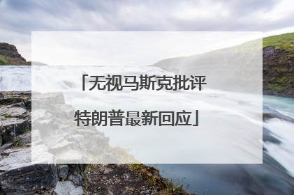 无视马斯克批评 特朗普最新回应