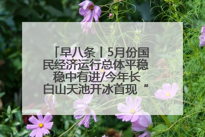早八条丨5月份国民经济运行总体平稳 稳中有进/今年长白山天池开冰首现“文武双全”奇观