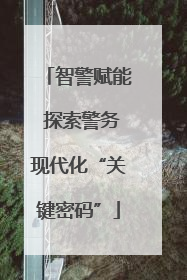 智警赋能 探索警务现代化“关键密码”