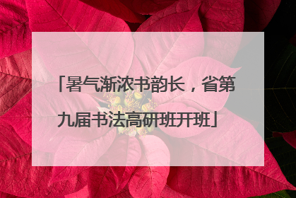 暑气渐浓书韵长，省第九届书法高研班开班