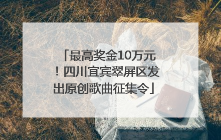 最高奖金10万元！四川宜宾翠屏区发出原创歌曲征集令