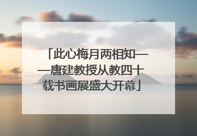 此心梅月两相知——唐建教授从教四十载书画展盛大开幕